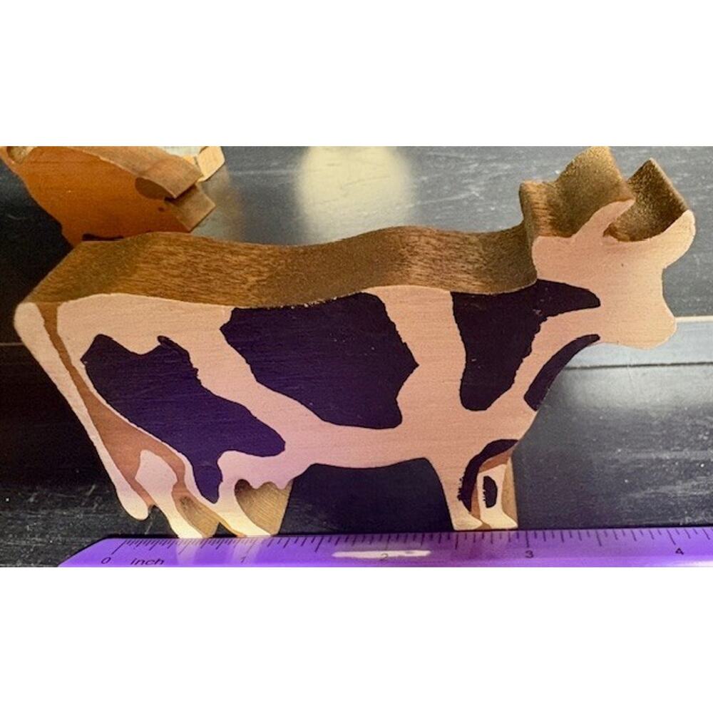 Vintage Wooden Handcrafted Farm Animals Lot of 17 , Some Named Signed and Dated - Picture 16 of 16